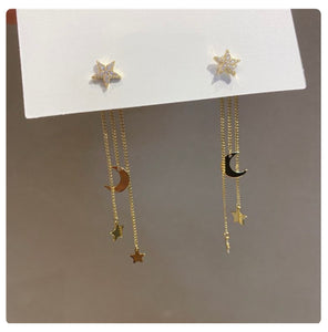Silver Moon and Star earrings